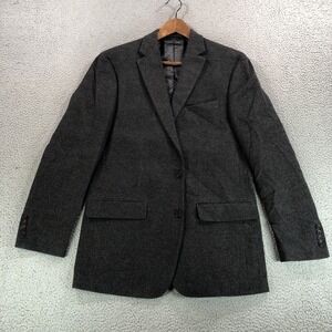 Lauren Ralph Lauren Blazer Mens 40L Gray Heather Wool Silk Cashmere Two Button